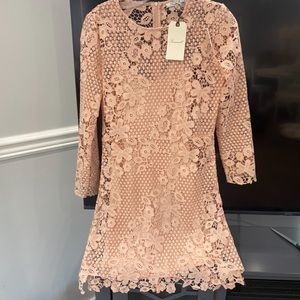 Pink Lace Long Sleeve 2-Piece Dress & Slip (Sensemill) NWT Size M